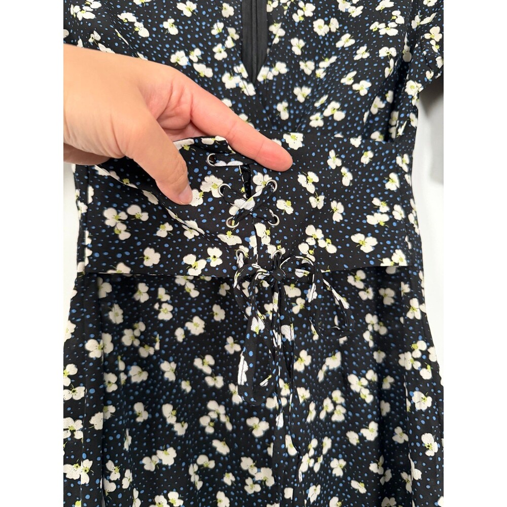 PRETTYLITTLETHING Floral Ruffle Wrap Mini Dress - size small - Picture 2 of 6